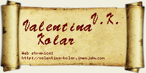 Valentina Kolar vizit kartica